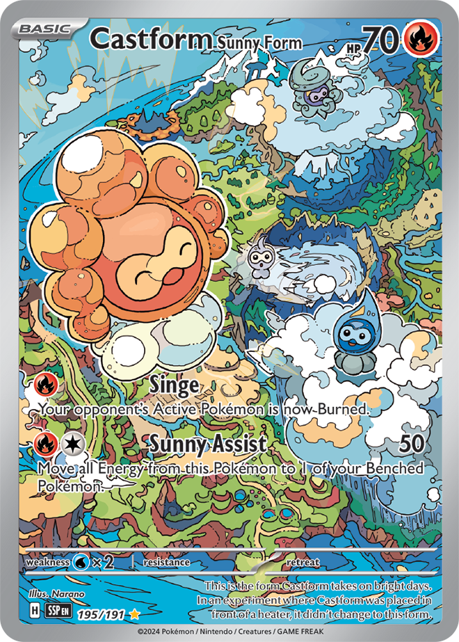 Castform Sunny Form 195/191 (Illustration Rare)