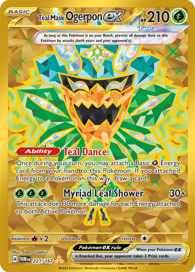Teal Mask Ogerpon ex 221/167 (Hyper Rare)