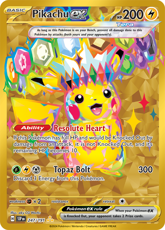 Pikachu ex 247/191 (Hyper Rare)