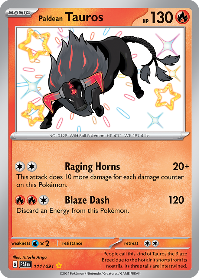 Paldean Tauros 111/091 (Shiny Rare)