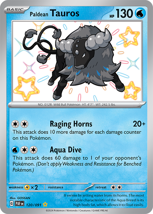 Paldean Tauros 120/091 (Shiny Rare)