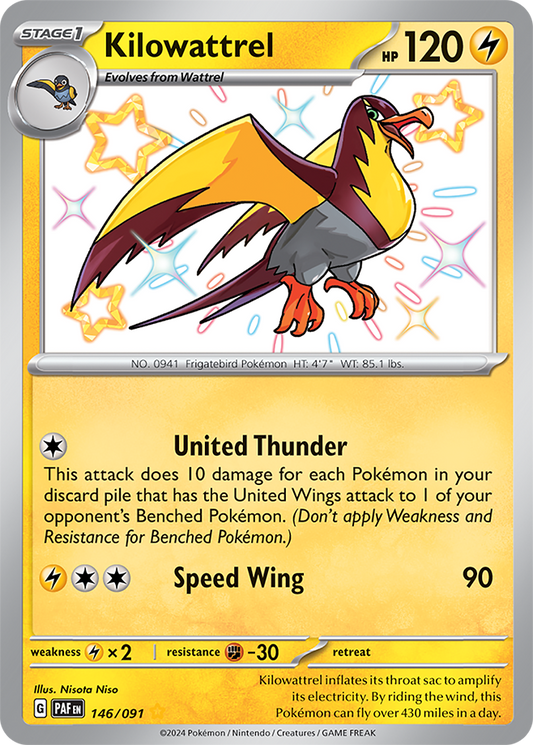 Kilowattrel 146/091 (Shiny Rare)