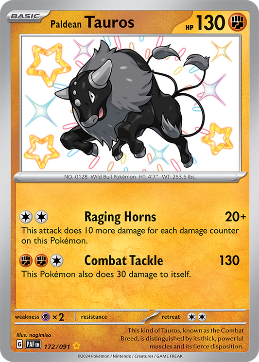 Paldean Tauros 172/091 (Shiny Rare)