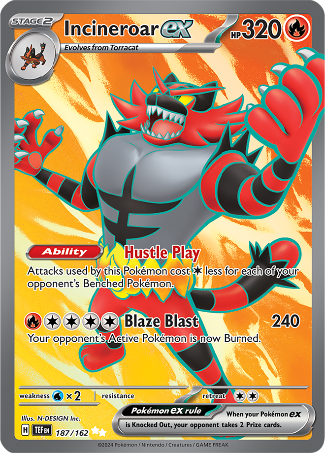 Incineroar ex 187/162 (Ultra Rare)