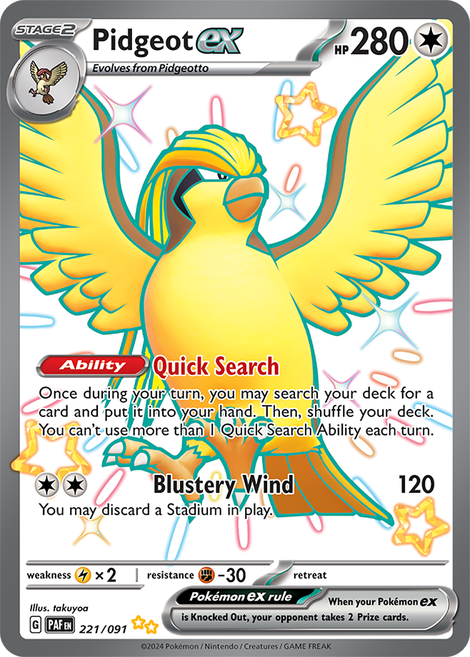 Pidgeot ex 221/091 (Shiny Ultra Rare)