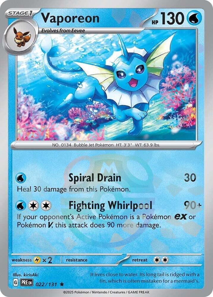 Vaporeon 022/131 (Master Ball Pattern)