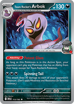 Team Rocket's Arbok 113/182