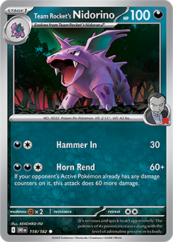Team Rocket's Nidorino 118/182