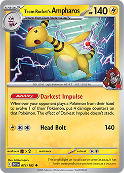 Team Rocket's Ampharos 074/182